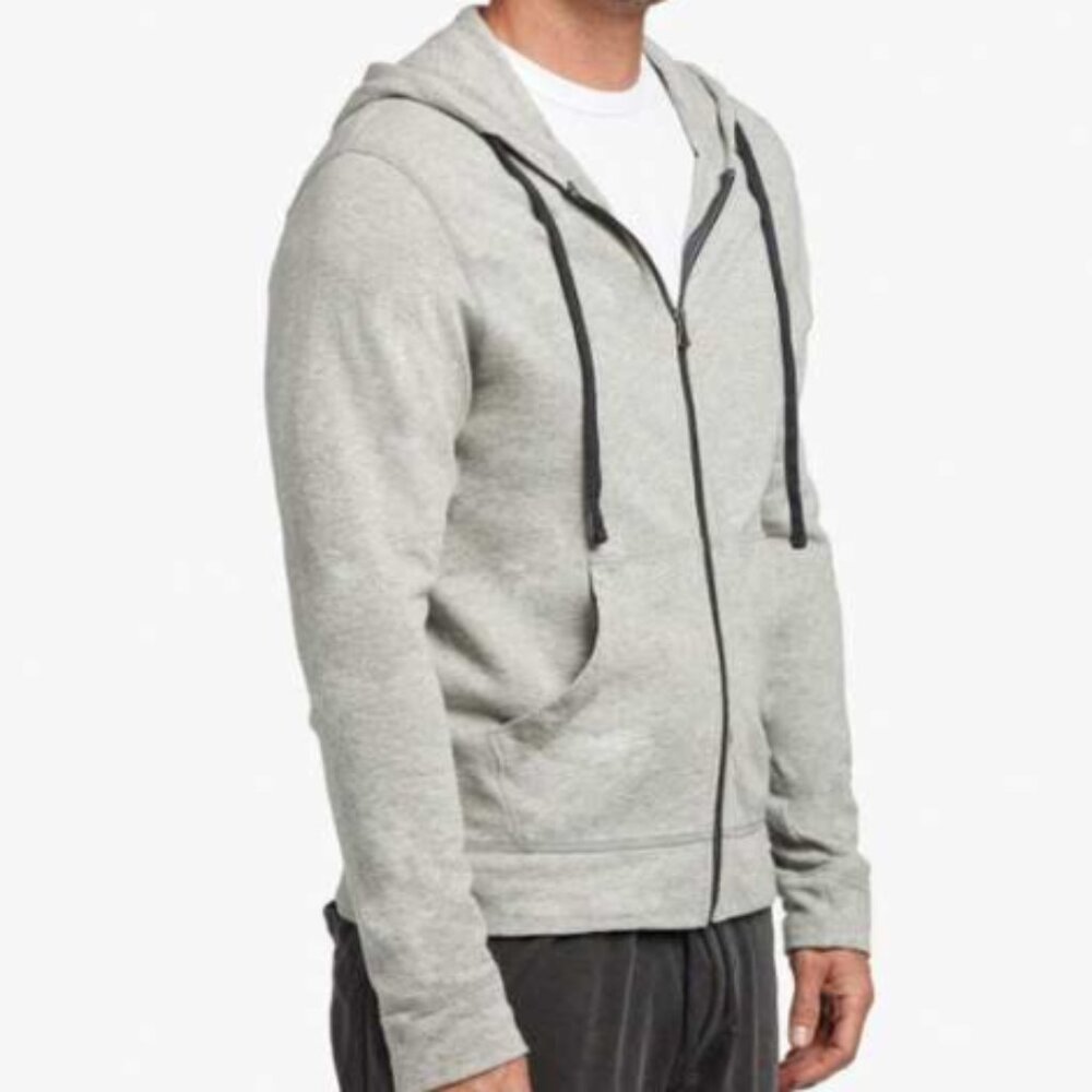 Standard James Perse Supima Cotton Zip-Front Hoodie Sweatshirt, Gray - Mens XL